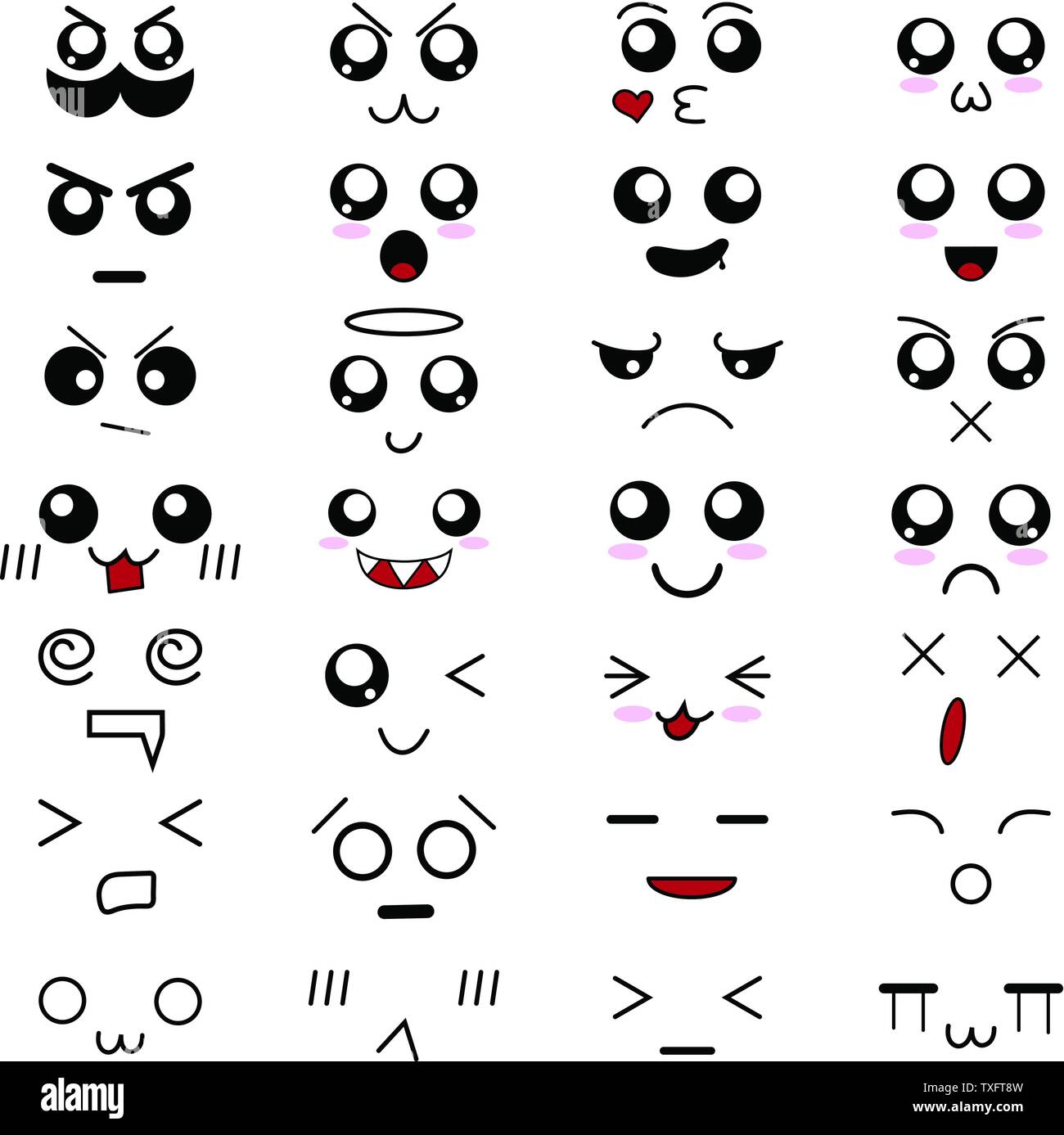 Set of 28 different pieces of doddle emotions to create characters ...
