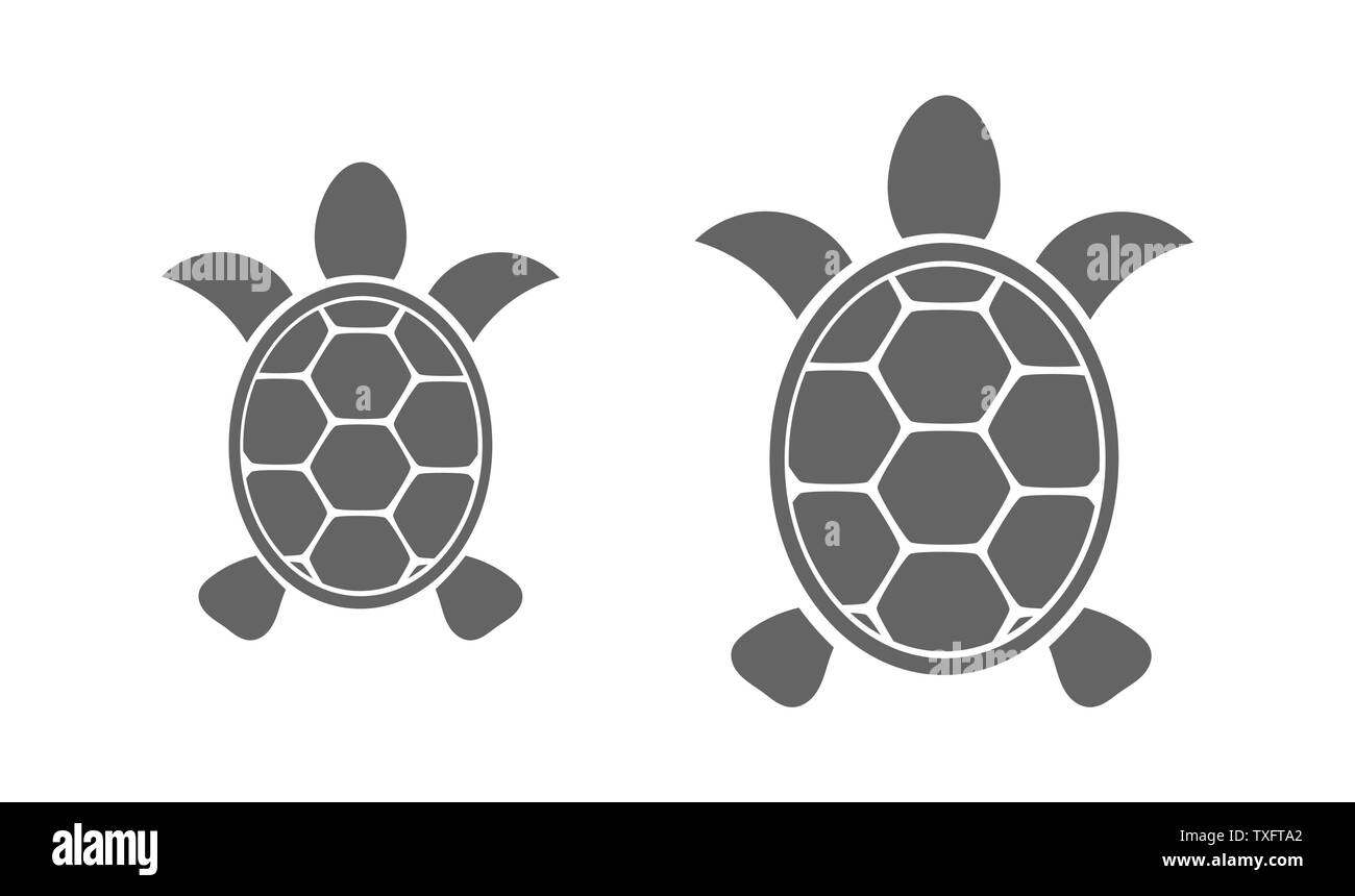 Two turtles icons. Vector illustration Stock Vector