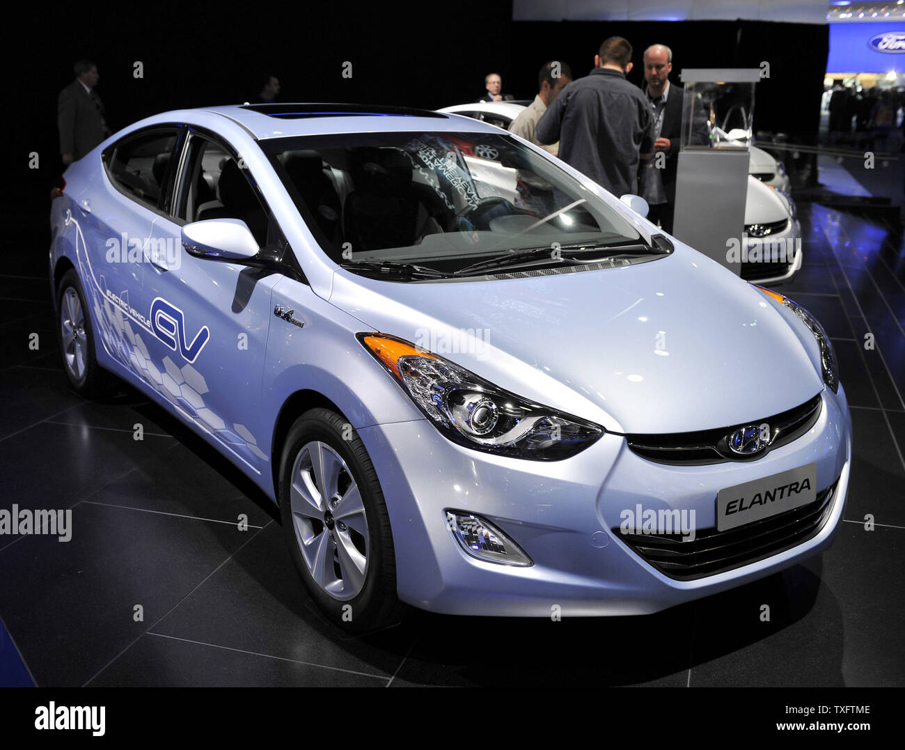 The Hyundai Elantra Electric is displayed at the 2012 North American ...
