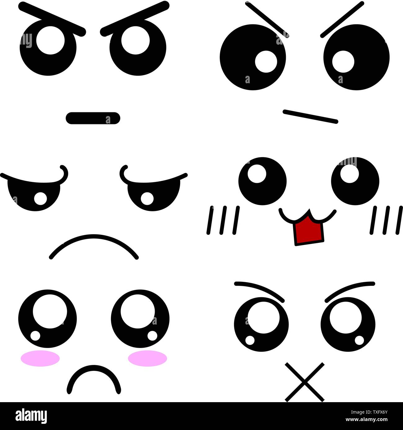 Anime Face Happy Surprised Vector Images over 3300