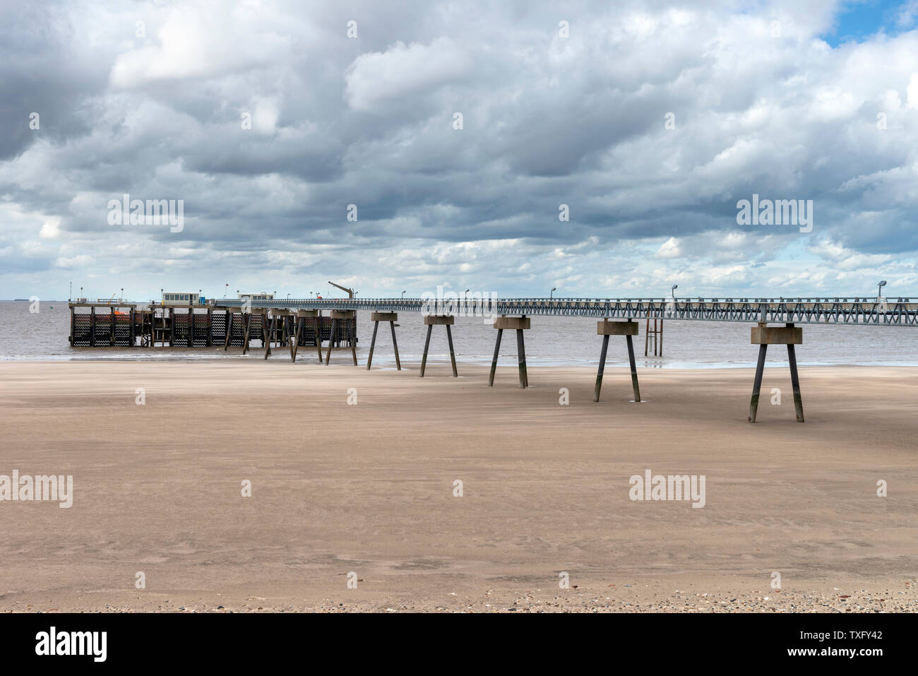 The life boat staion jetty at Spurn Head Stock Photo
