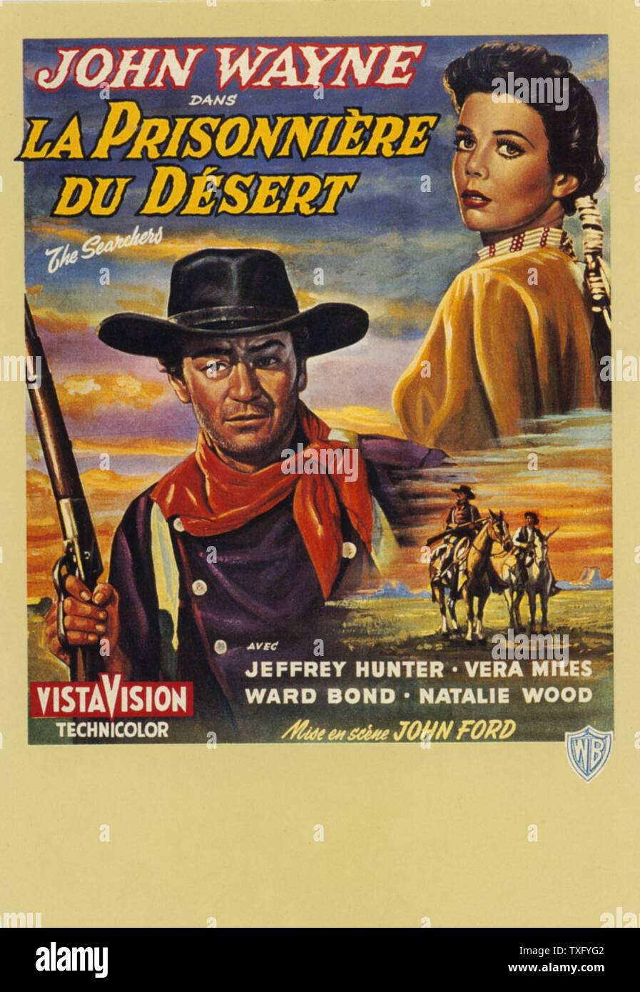 The Searchers Year : 1956 USA Director : John Ford John Wayne, Natalie Wood  Poster (Fr Stock Photo - Alamy