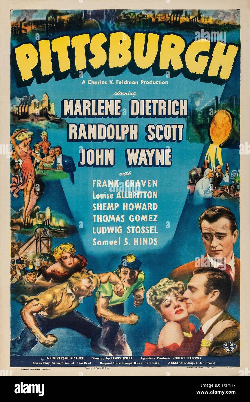 Pittsburgh Year : 1942 USA Director : Lewis Seiler John Wayne Poster (USA) Stock Photo