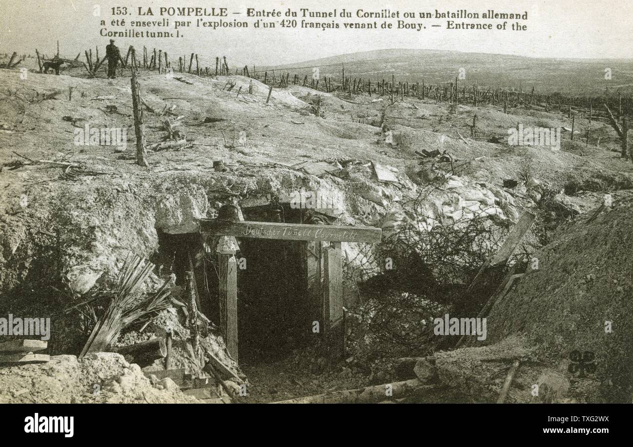 Postcard representing the southern entrance of the Mont Cornillet