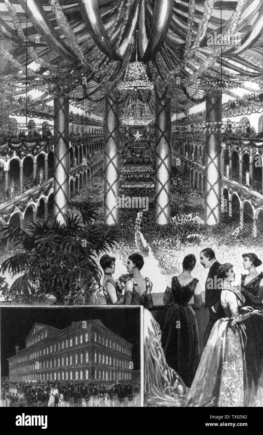 Inauguration reception for President Benjamin Harrison, Washington. Benjamin Harrison, 23rd  President of the USA (1889-1893) Stock Photo