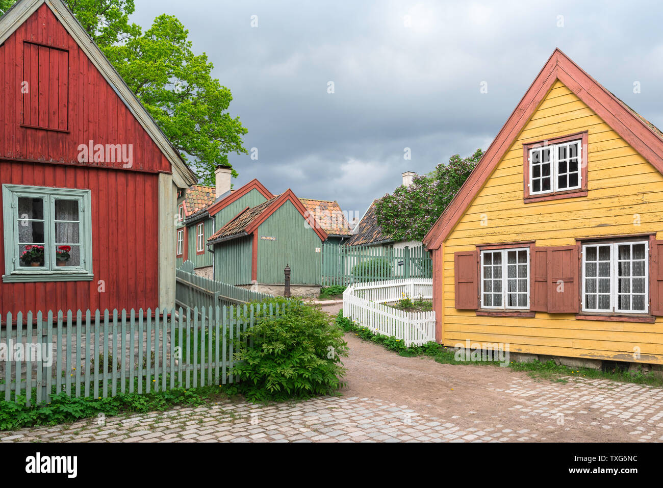 Recreation of a typical 19th century Norwegian village street with