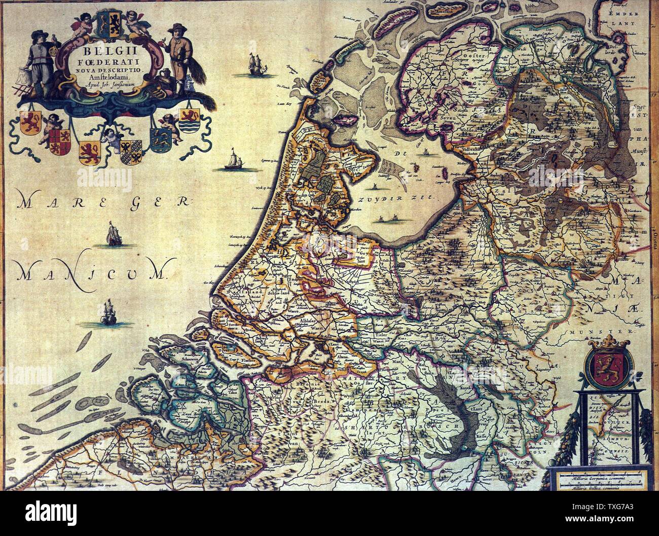 Map of the Dutch Republic,  Amsterdam Stock Photo