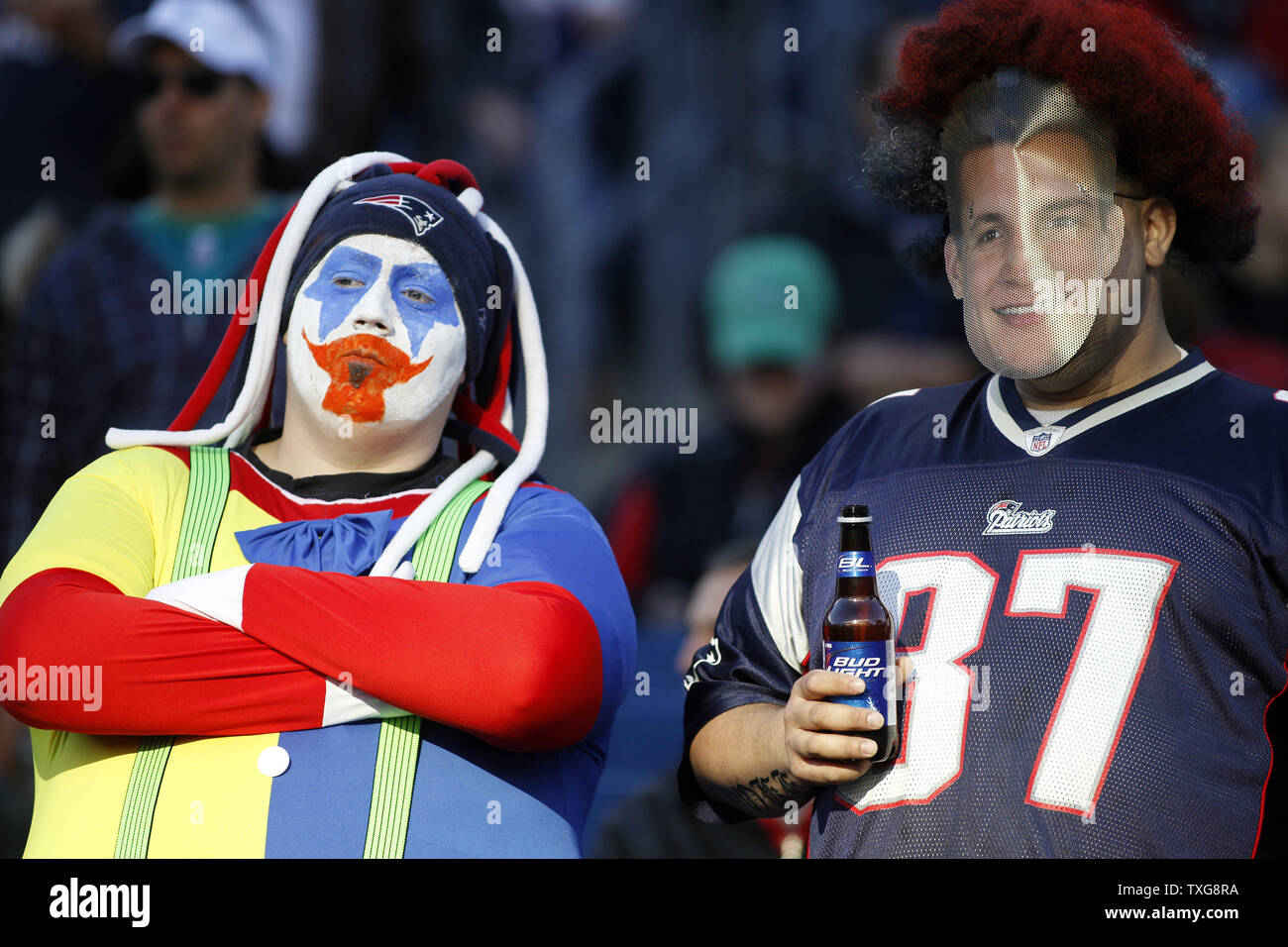 October 26, 2014: New York Jets fans dressed up for Halloween during the  NFL game between the Buffalo Bills and the New York Jets at MetLife Stadium  in East Rutherford, New Jersey.