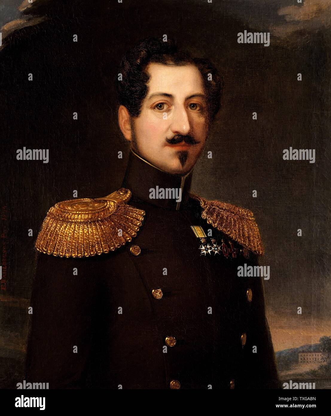 Erik (Wahlberg) Wahlbergson Swedish school Oscar I, King of Sweden and Norway 1844 Oil on canvas (54.5 x 47 cm) Stockholm, The Royal Armoury Stock Photo
