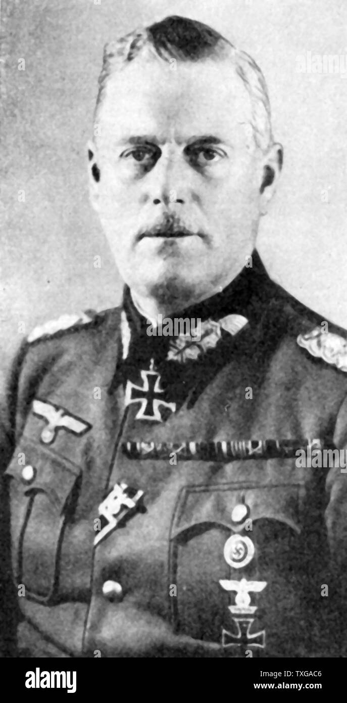 Wilhelm Keitel (1882-1946) German Field Marshal and Supreme Commander of the Armed Forces. Signed German Army surrender, Berlin 8-9 May 1945.  Found guilty of war crimes at Nuremberg, sentenced to death and hanged. Stock Photo