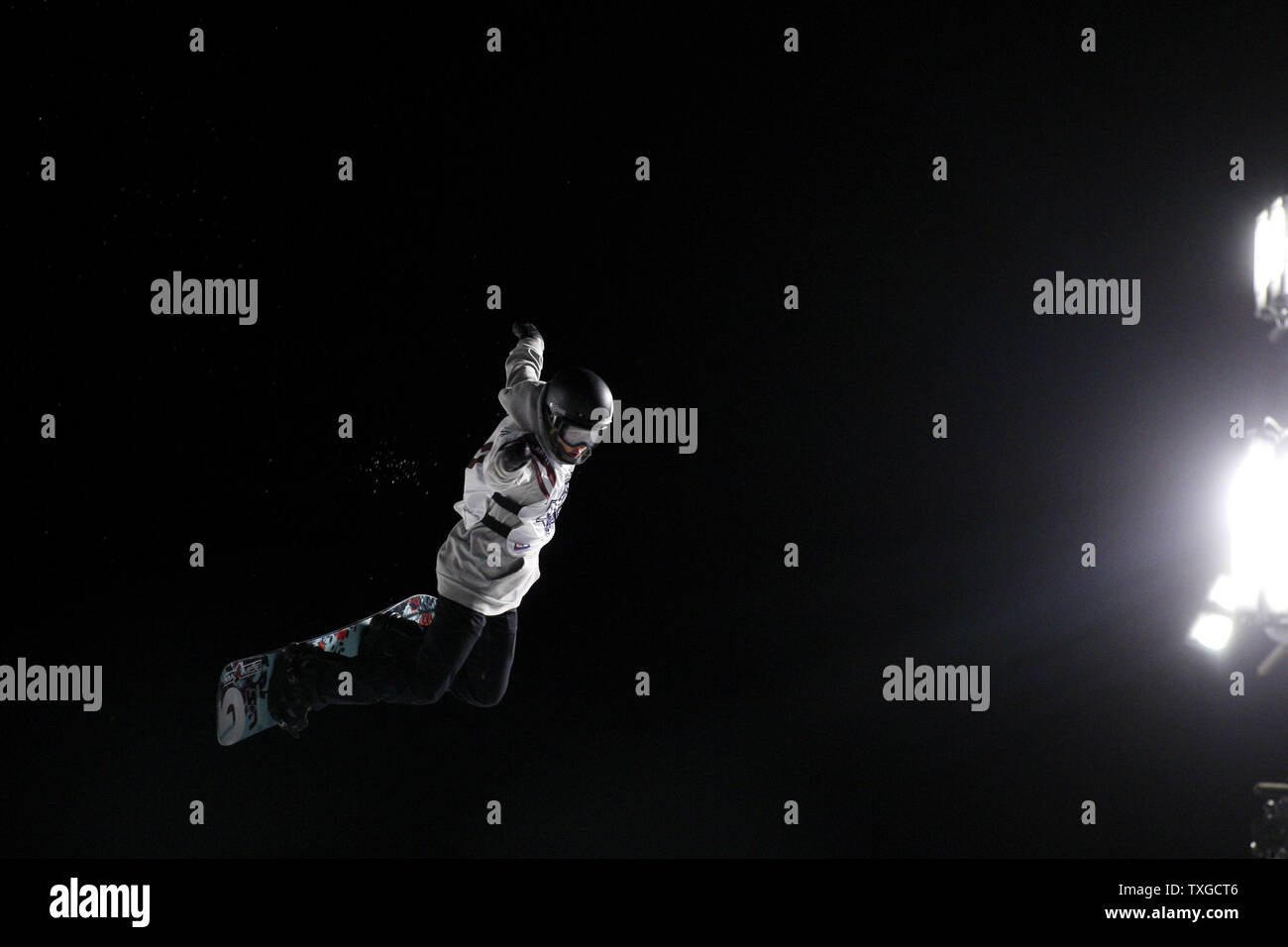 Julia Marino of the United States rotates into her landing on her final