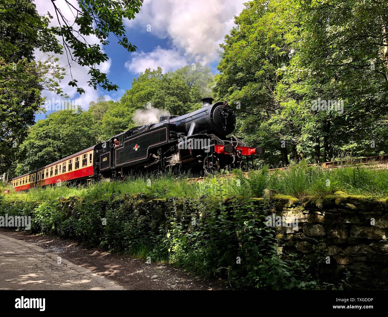 Newby Bridge Steam Trains Stock Photo Alamy