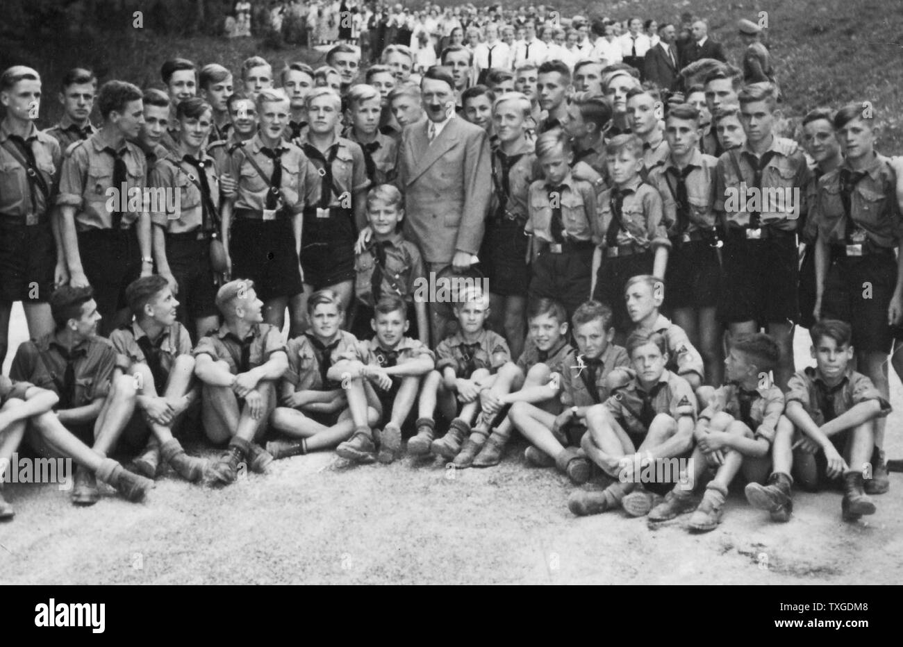 Photograph of Hitler Youth members. Dated 1942 Stock Photo