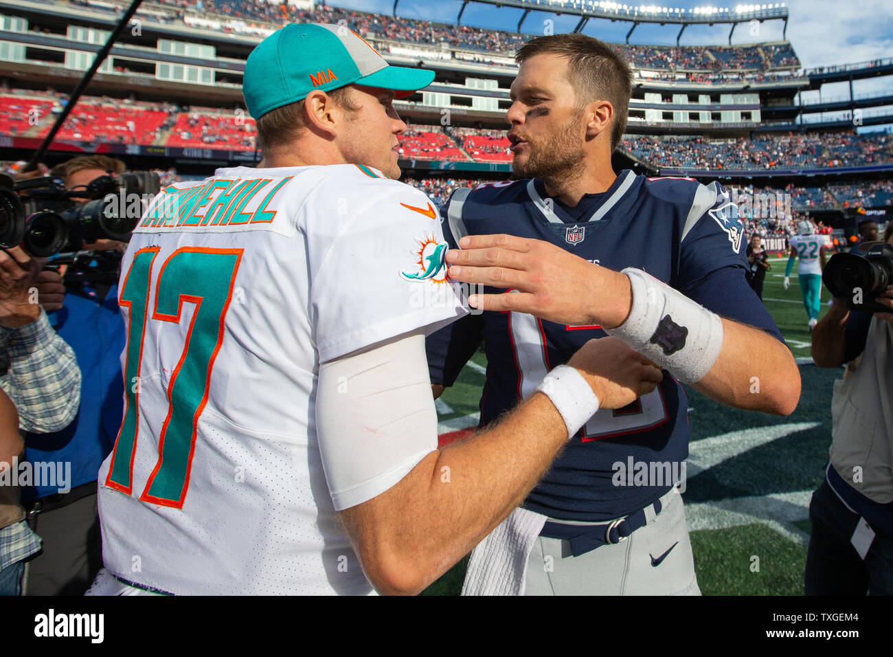 Miami Dolphins quarterback Ryan Tannehill throws a pass during