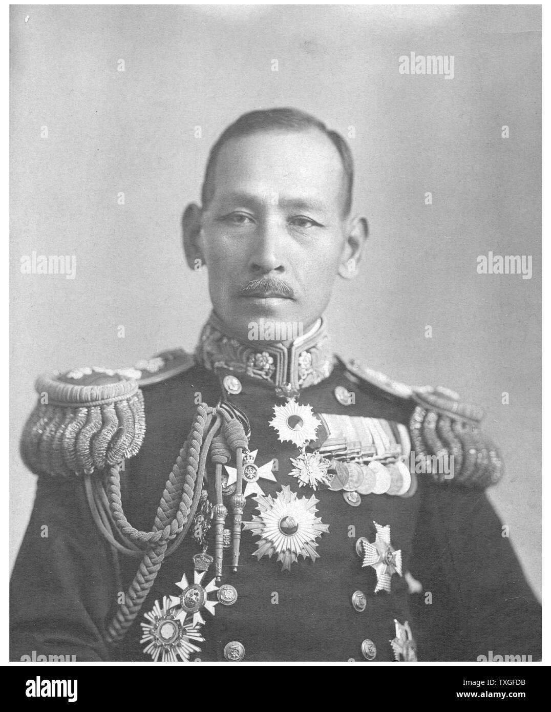 Vice Admiral Saburo Hyakutake, Imperial Japanese Navy during the first world war 1918 Stock Photo