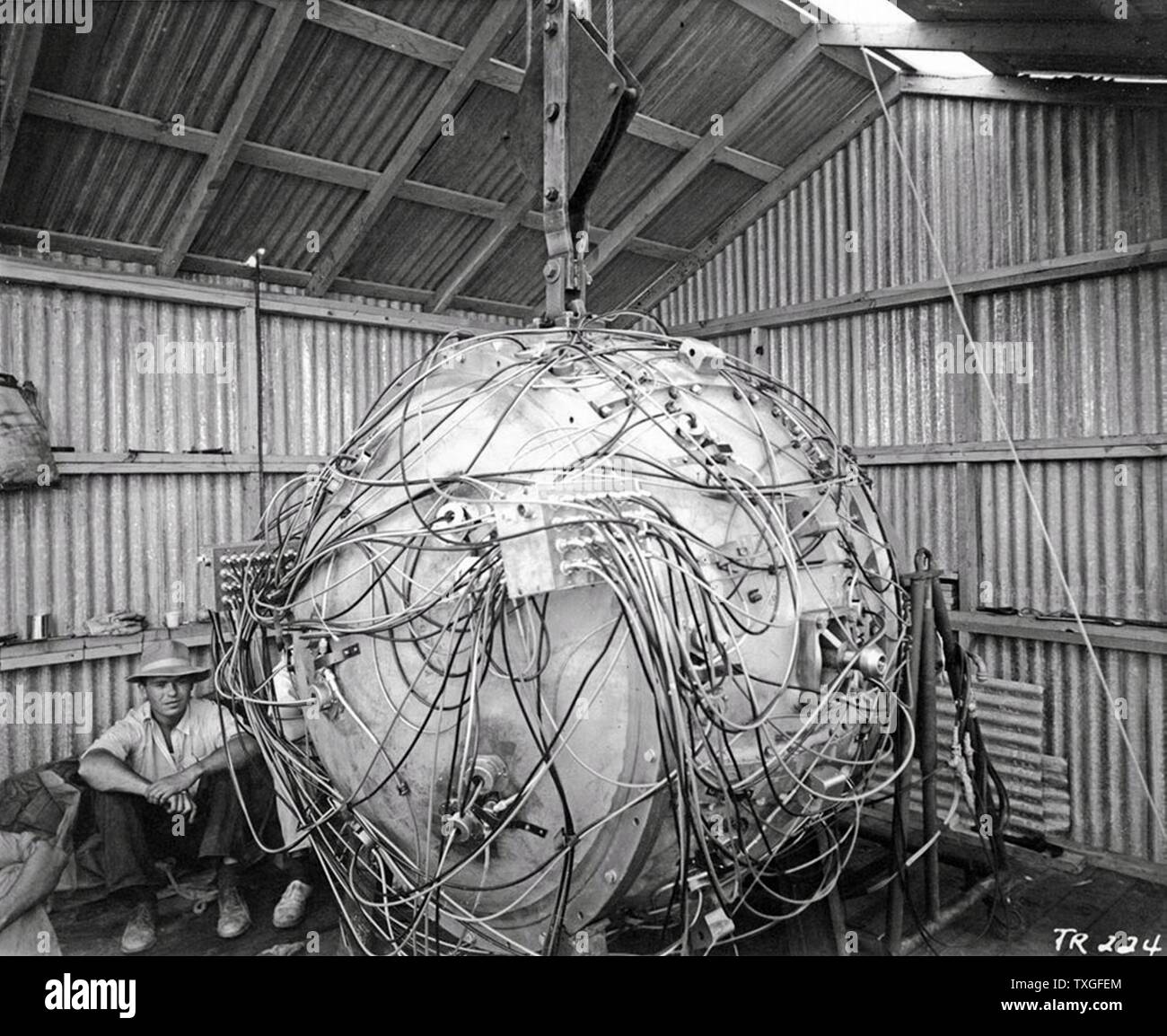 The Gadget, the first atomic bomb tested in Nevada USA, World war two. 1945 Stock Photo