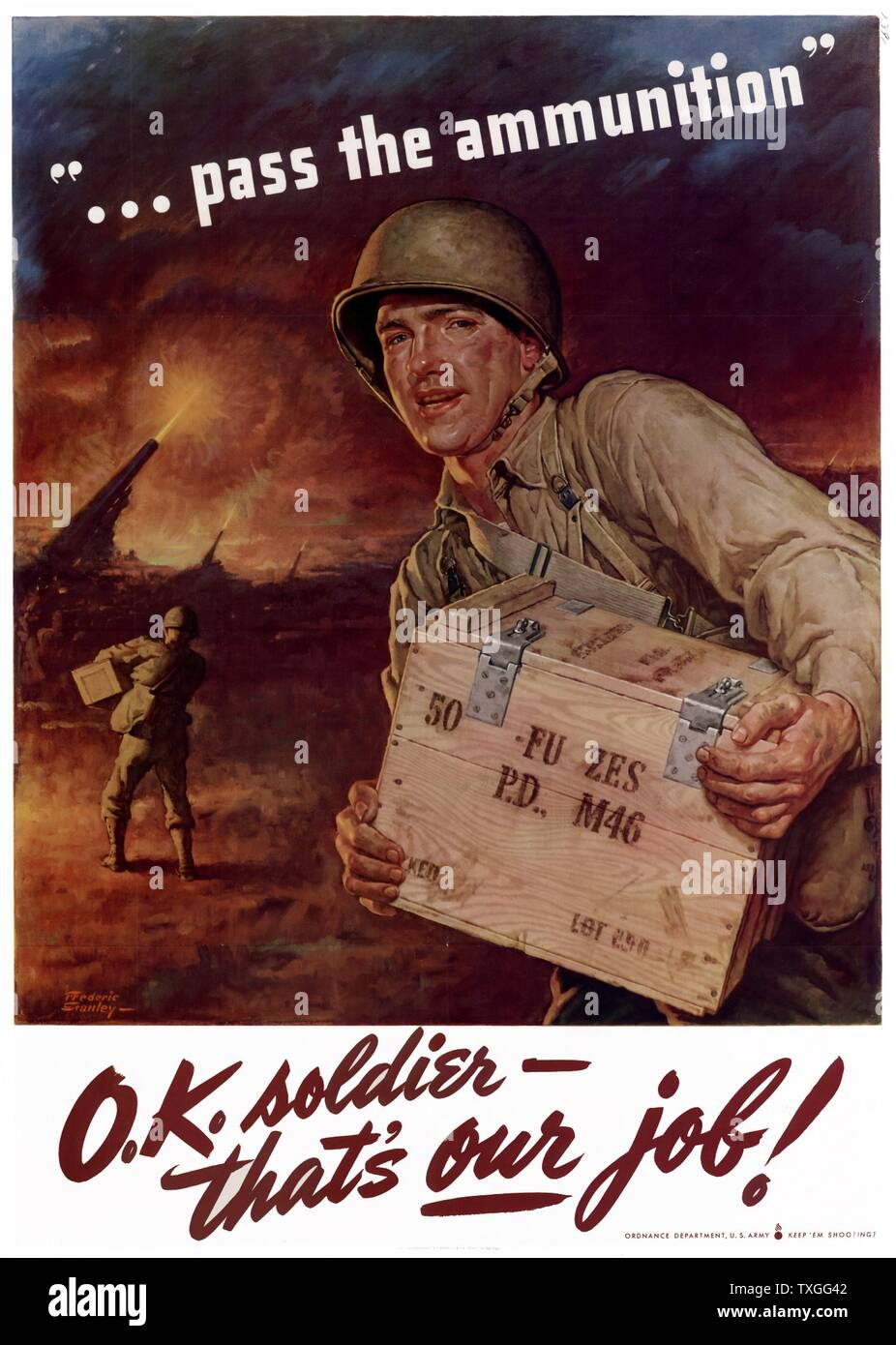 World War Two, American Patriotic Poster. Stock Photo