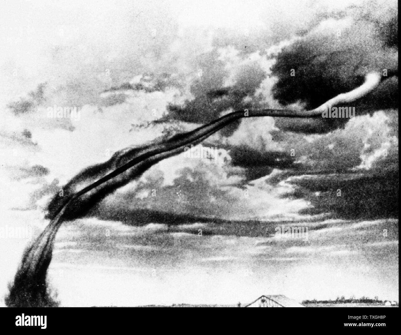Photograph of a funnel within a funnel. From Jasper, Minnesota. Dated 1927 Stock Photo