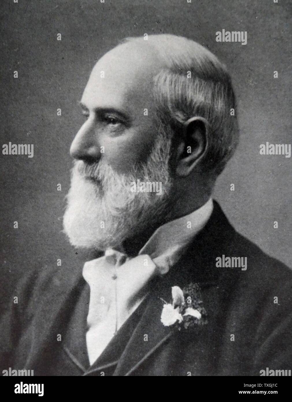 Photographic portrait of Sir James Reckitt, 1st Baronet (1833-1924) a founder of the household products company Reckitt and Sons. Dated 20th Century Stock Photo
