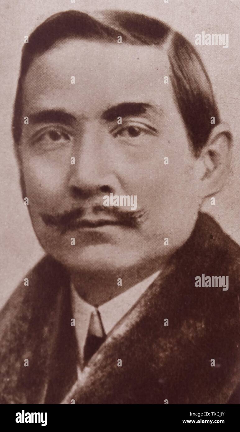 Photographic print of Sun Yat-sen (1866-1925)  a Chinese revolutionary, first president and founding father of the Republic of China, and medical practitioner. Dated 20th Century Stock Photo