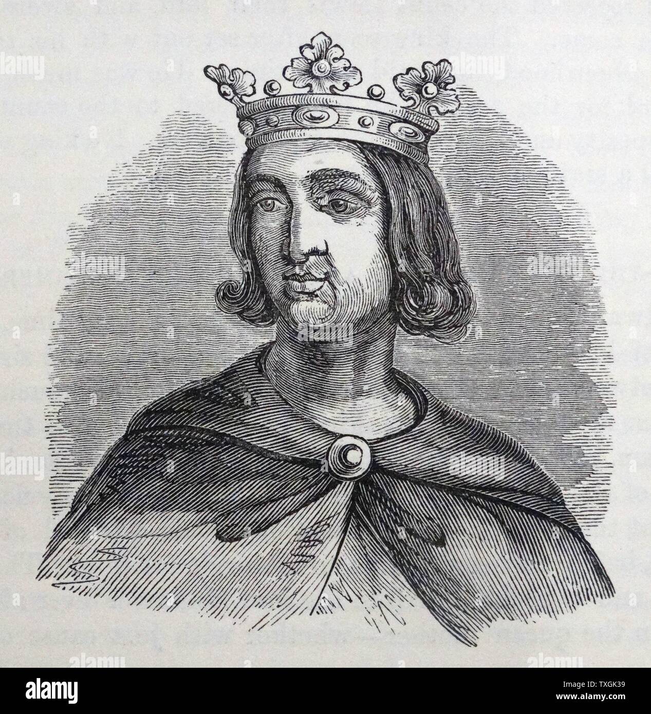 Portrait of Philip VI of France (1293-1350) the first King of France from the House of Valois. Dated 14th Century Stock Photo