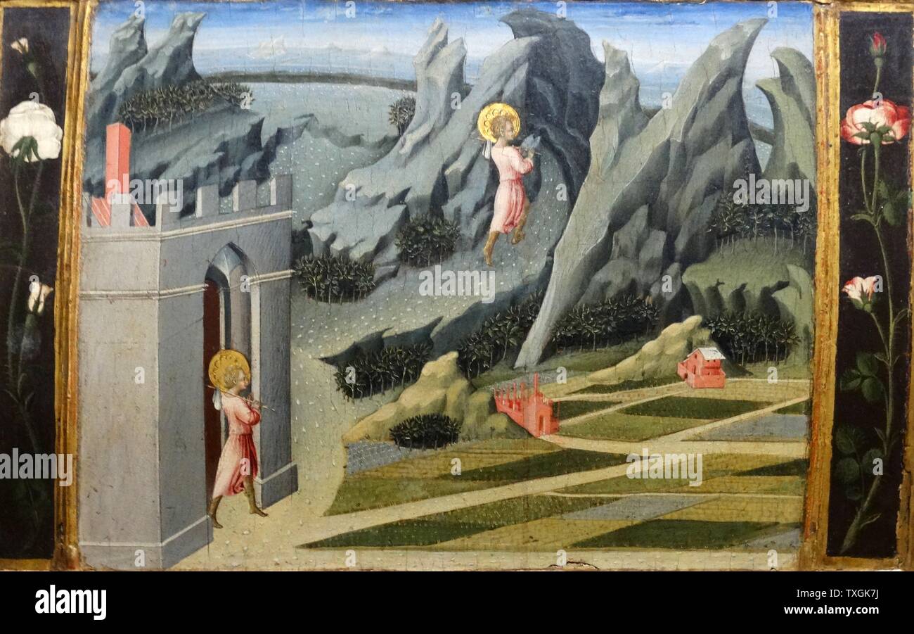 Painting depicting scenes from the life of Saint John the Baptist by ...