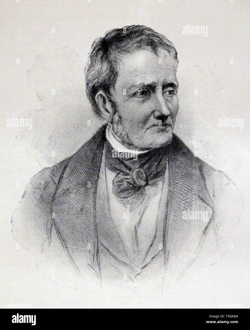 Portrait of Thomas De Quincey (1785-1859) an English essayist. Dated 19th Century Stock Photo