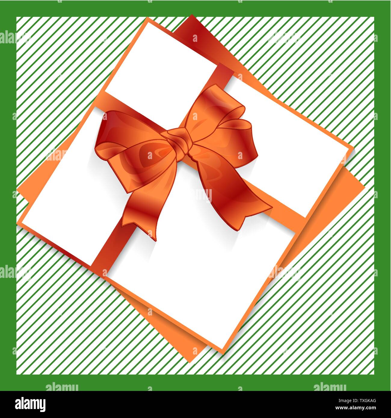 Christmas Greeting card background with satin ribbon bow, vector ...