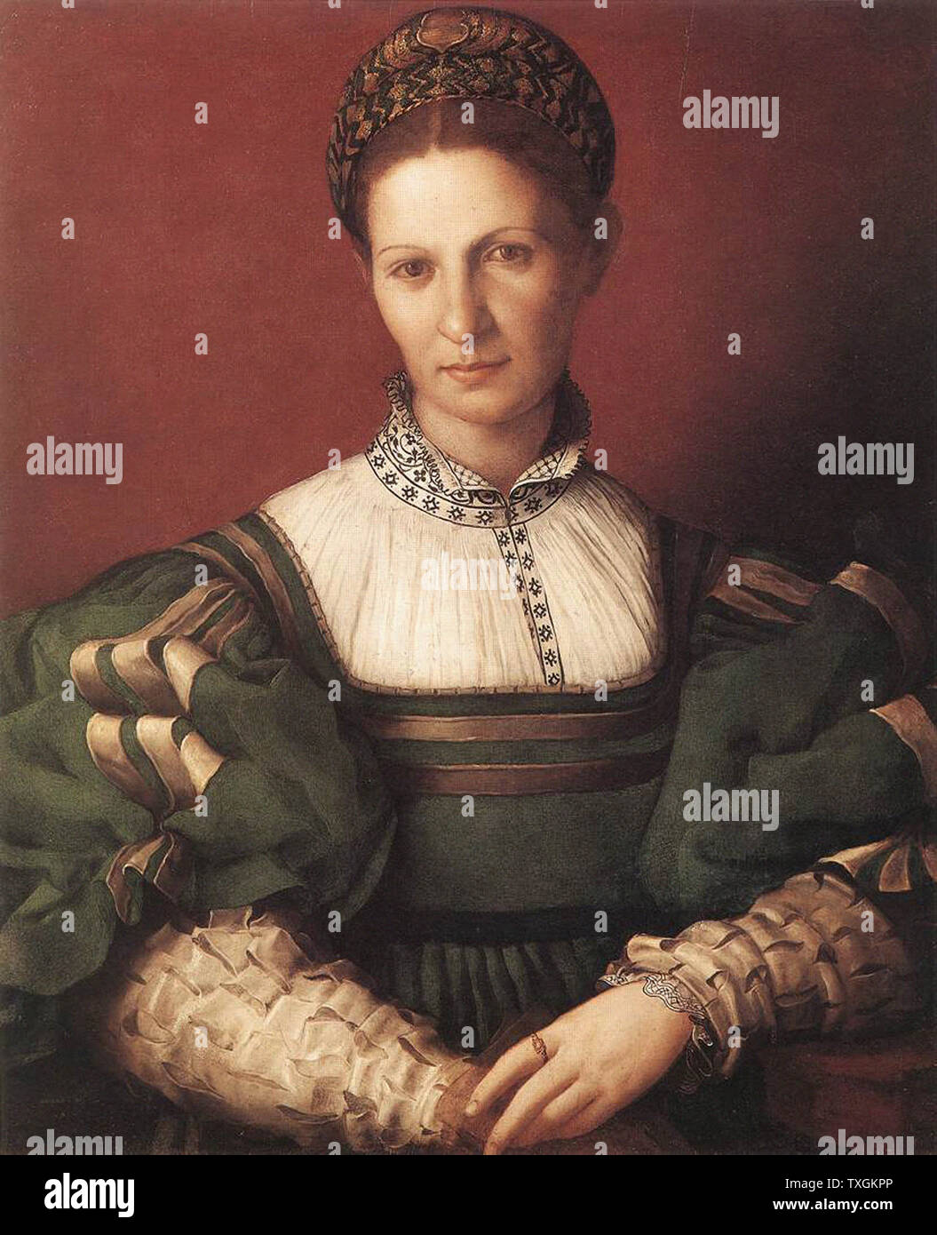 Agnolo di Cosimo a.k.a Bronzino - Portrait Lady Green Stock Photo
