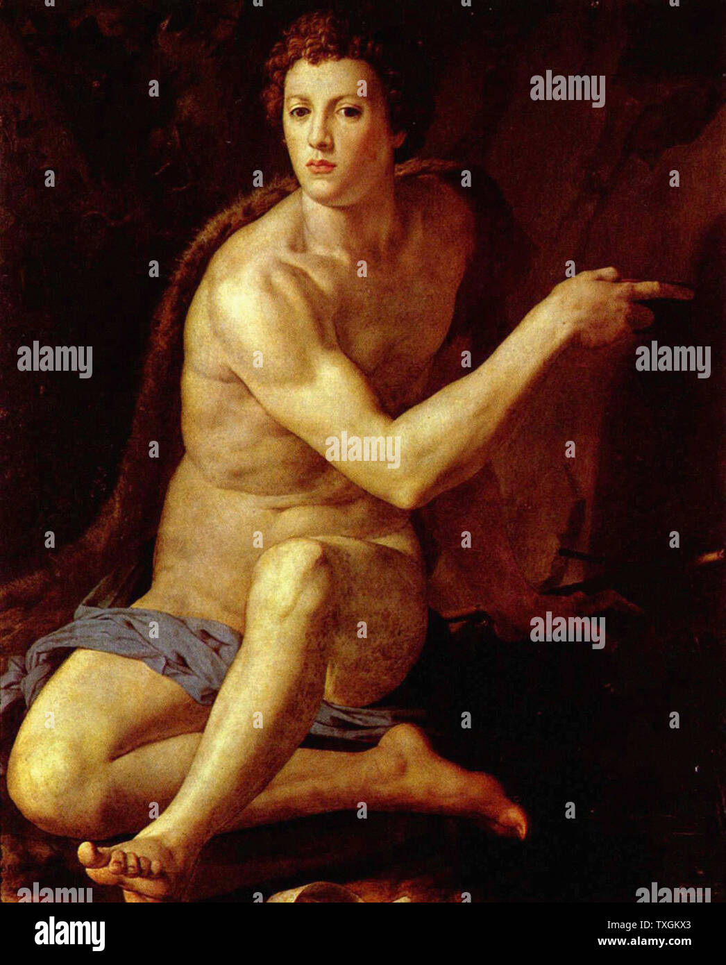 Agnolo di Cosimo a.k.a Bronzino - Saint John Baptist 1553 Stock Photo