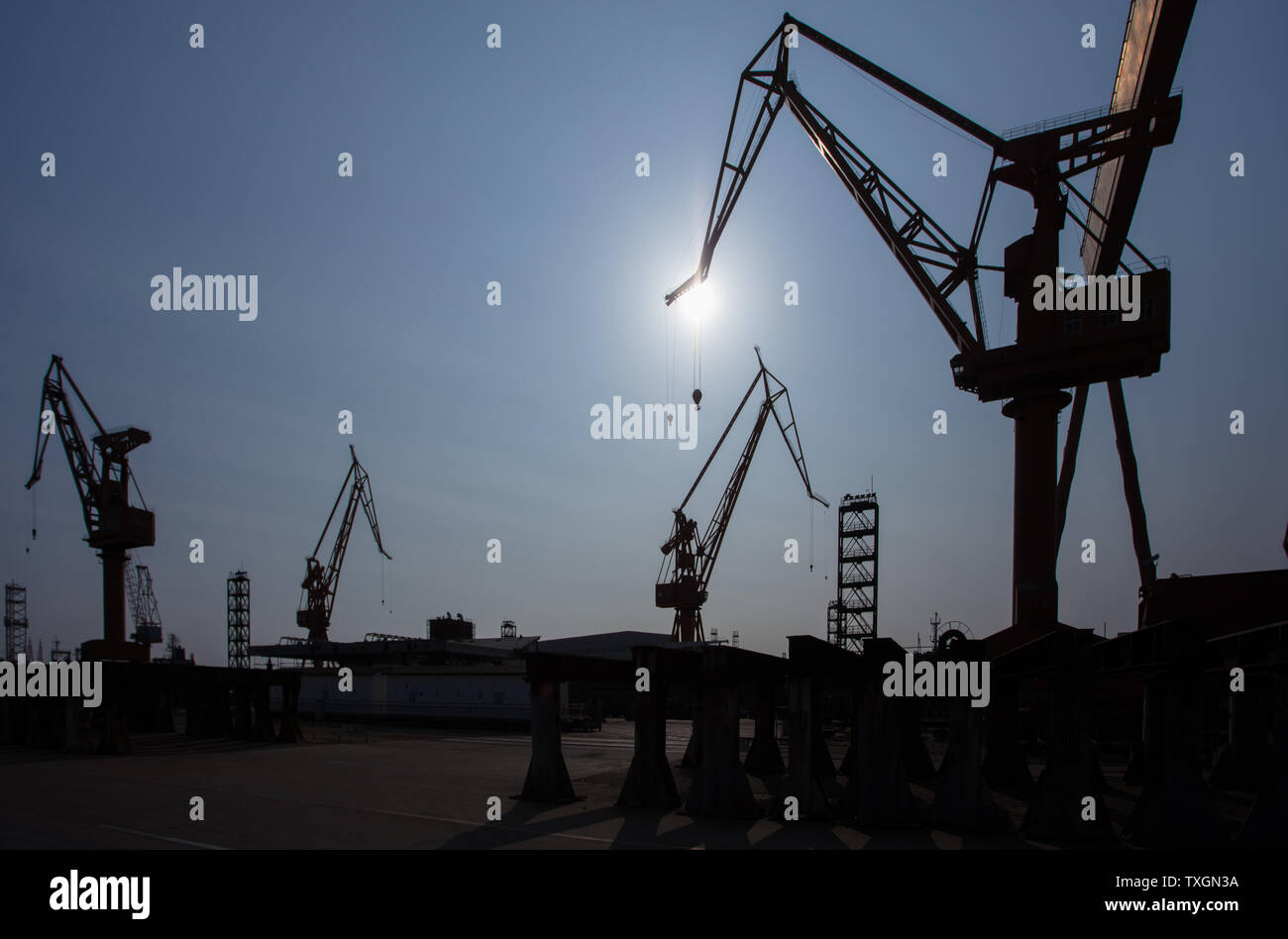 Shipbuilding industrial base Stock Photo Alamy