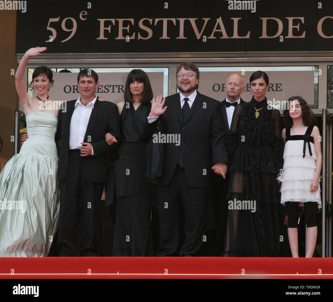 The cast of "El Laberinto del Fauno (Pan's Labyrinth)" arrives on the red  carpet before a screening of their film at the 59th Annual Cannes Film  Festival in Cannes, France on May