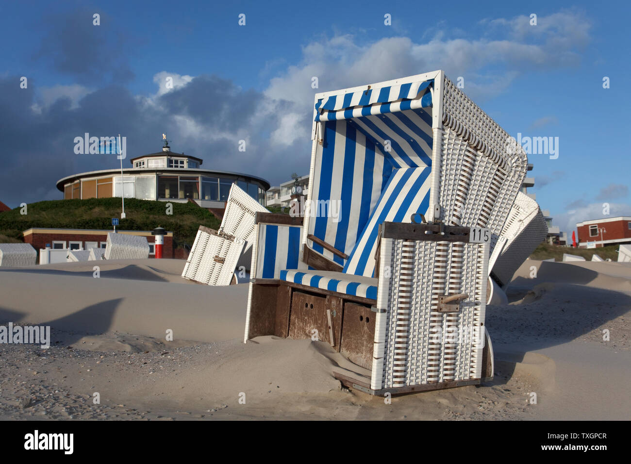 geography / travel, Germany, Lower Saxony, beach with promenade, Wangerooge Isle, East Frisian Islands, Additional-Rights-Clearance-Info-Not-Available Stock Photo