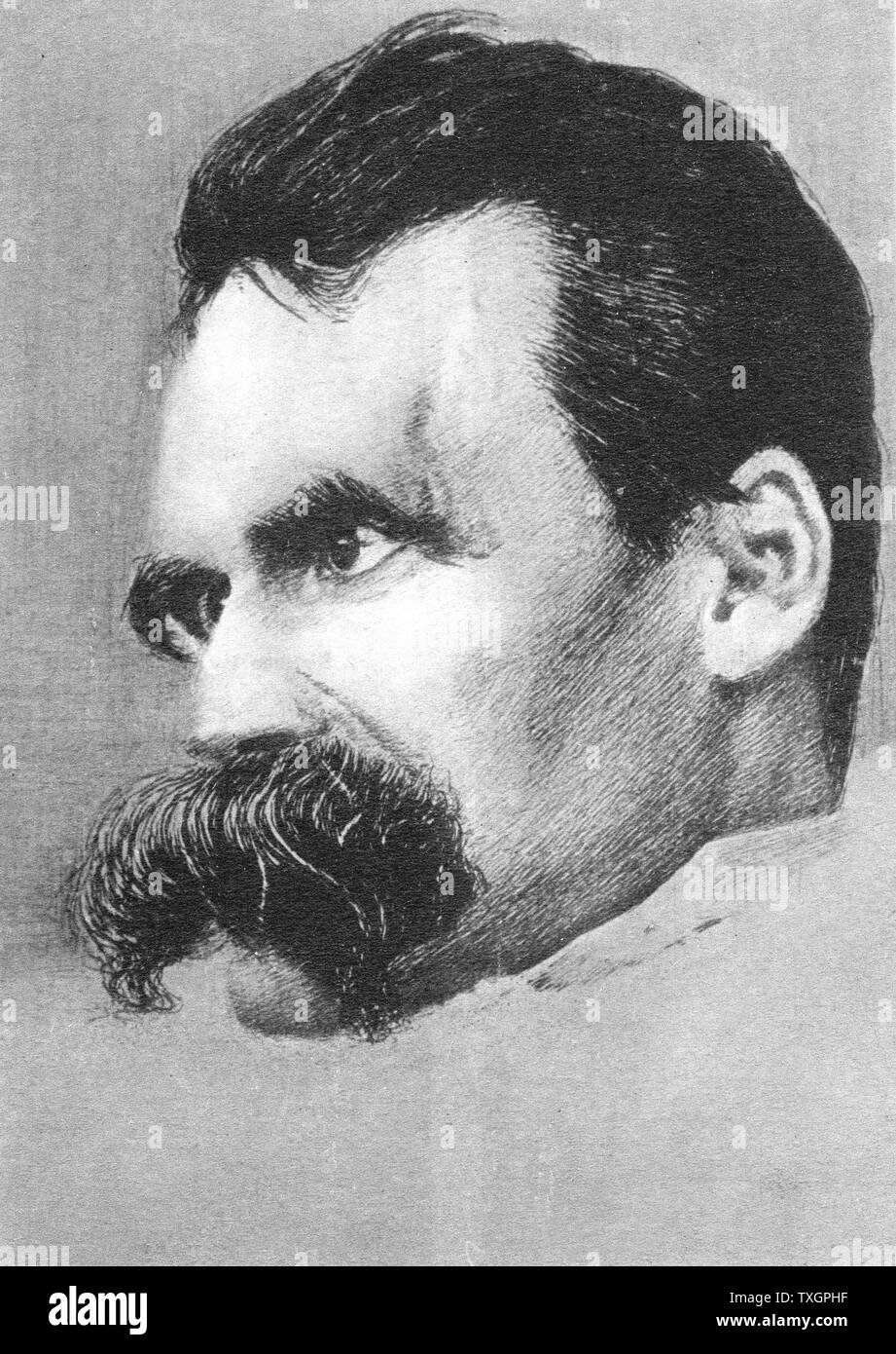Friedrich Wilhelm Nietzsche(1840-1900). German philospher and writer Stock Photo