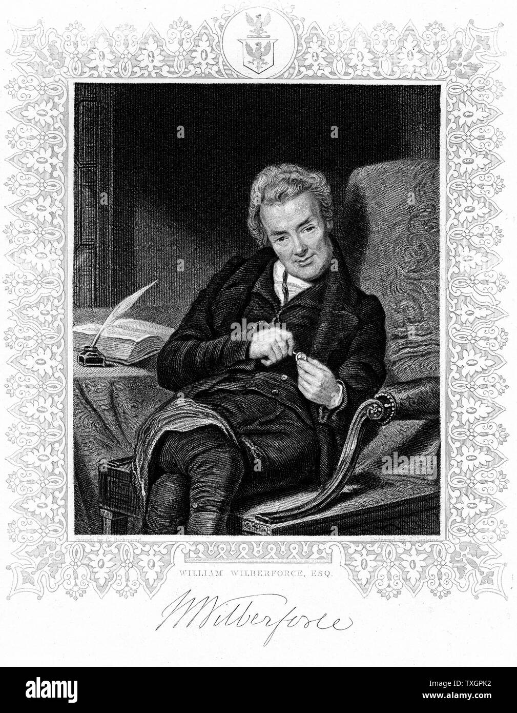 William Wilberforce (1759-1833) English philanthropist. Abolition of slavery. Engraving Stock Photo