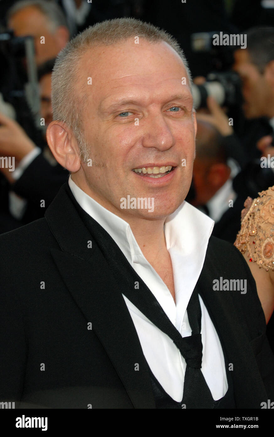 Fashion designer Jean-Paul Gaultier arrives at the Palais des Festivals ...