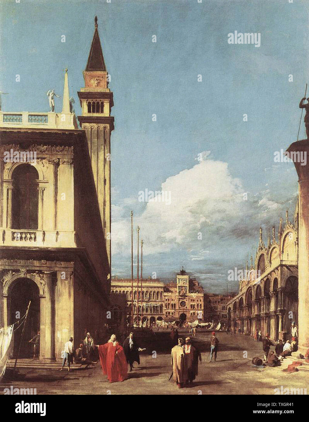 Giovanni Antonio Canal a.k.a Canaletto - Piazzett Looking Toward Clock Tower C 1727 Stock Photo