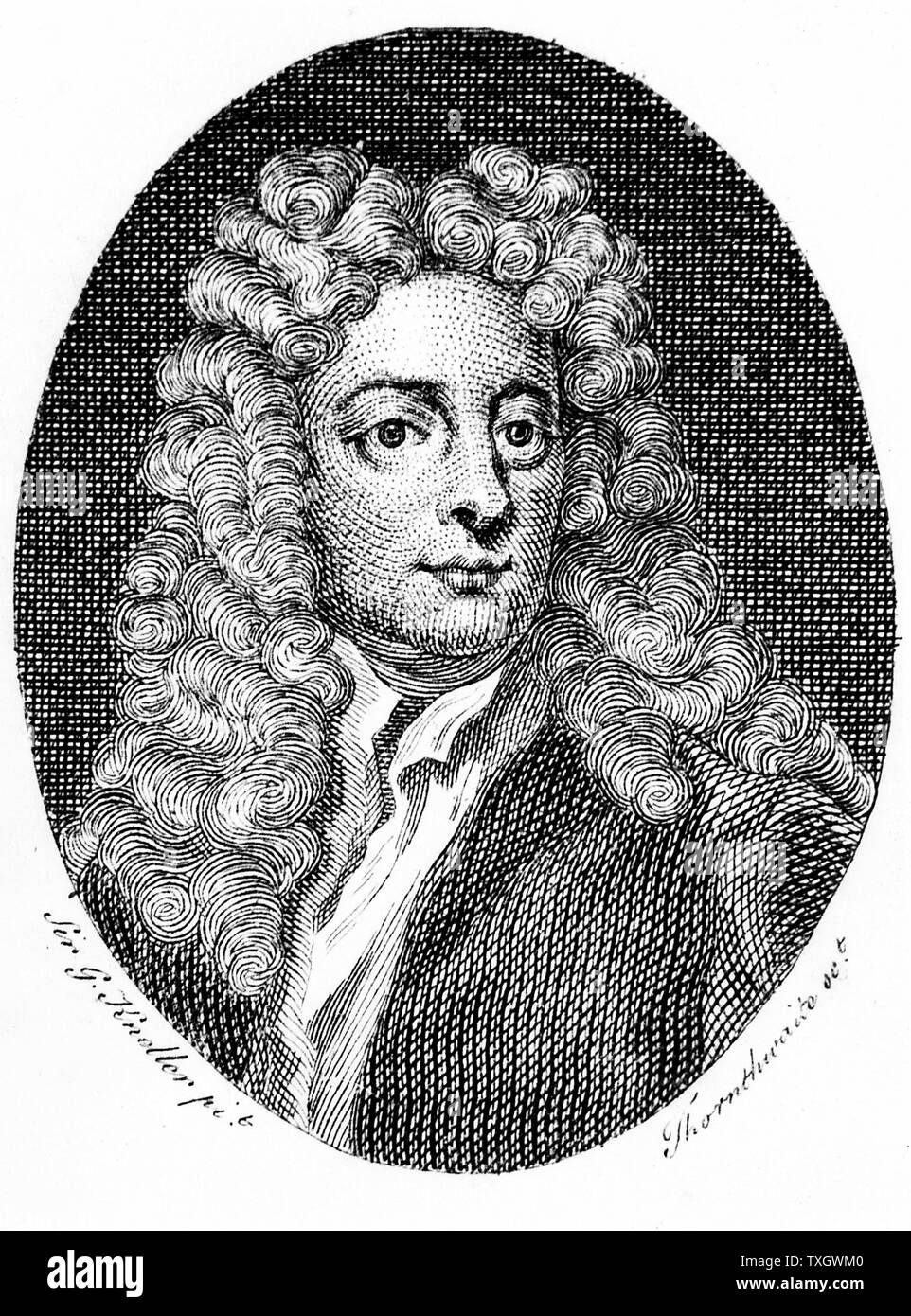 Joseph Addison, English essayist, poet, playwright and politician. Friend of Richard Steele and Jonathan Swift 1794 Copperplate engraving  London Stock Photo