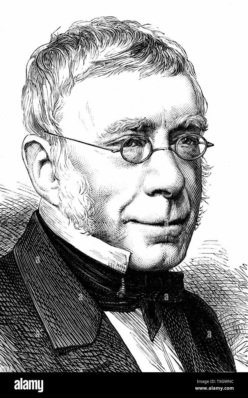 George Biddell Airy (1801-92) English astronomer and geophysicist, Astronomer Royal (1835-1881) 1892 Woodcut Paris Stock Photo