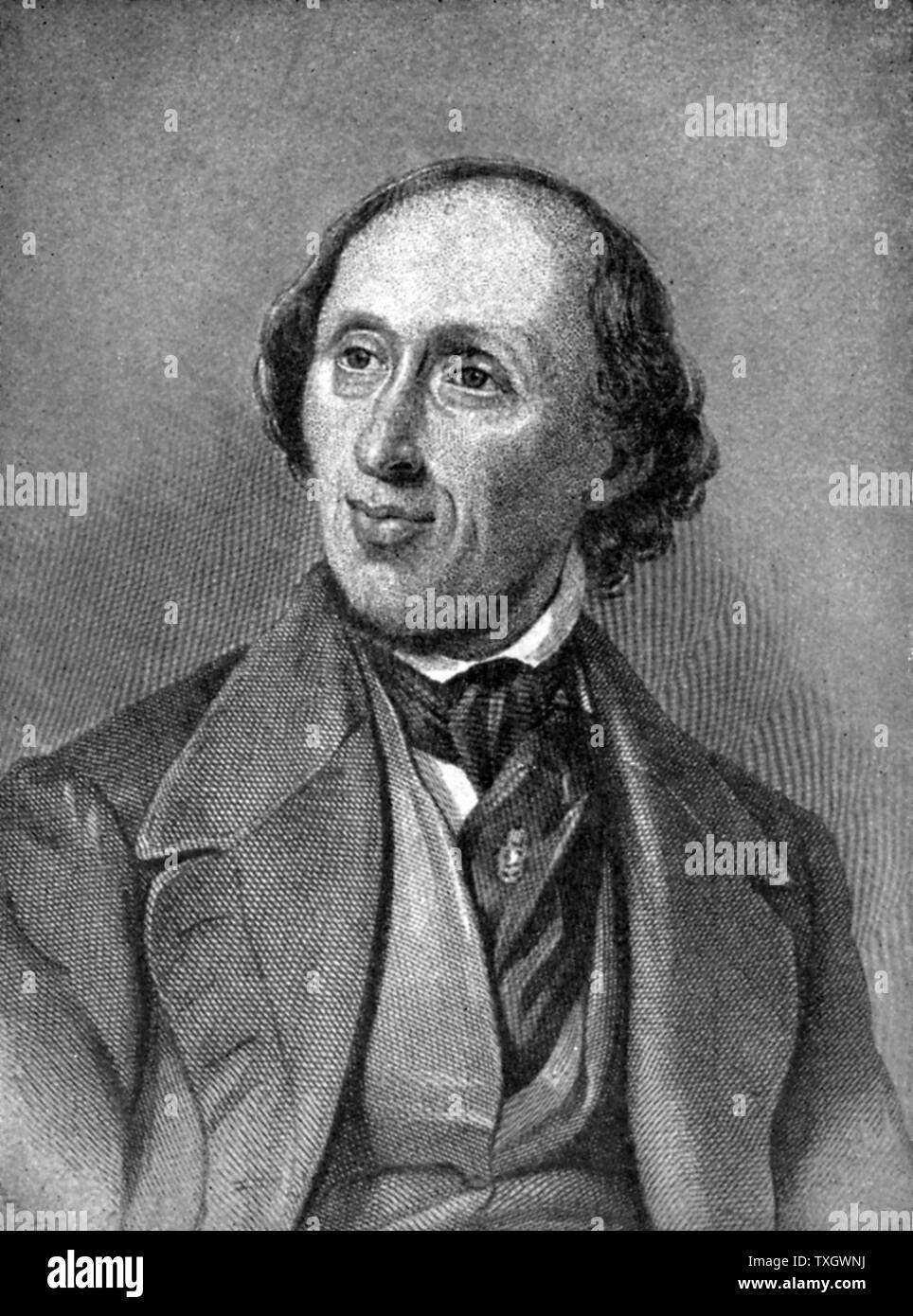 Hans Christian Andersen  (1805-75) Danish author, particularly remembered for his fairy tales Stock Photo