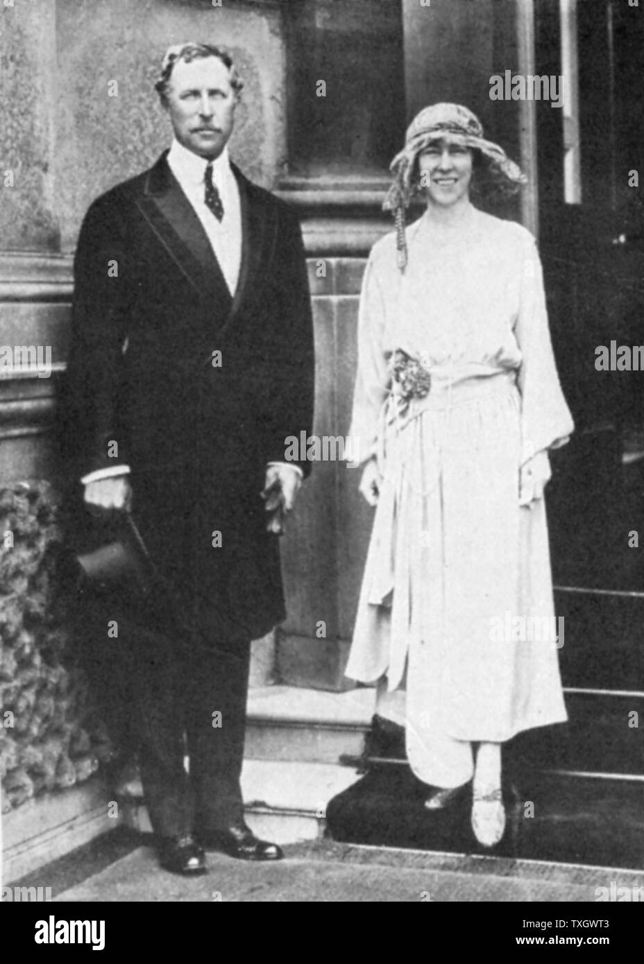 Albert I (1875-1934) King of the Belgians from 1909, with his consort, Queen Elizabeth Stock Photo