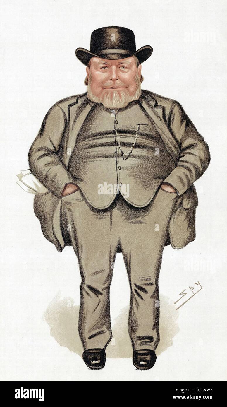 Joseph Arch (1826-1919) English Trade Unionist, politician, agricultural worker. Founder of National Union of Farm Labourers 1886 Cartoon by 'Spy' (Leslie Ward) from 'Vanity Fair', when he became Liberal Member of Parliament for North West Norfolk London Stock Photo