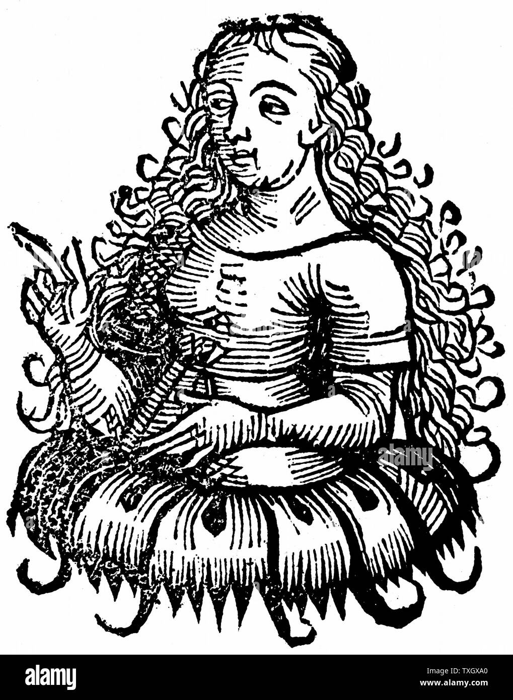 Cimmerian Sibyl From Hartmann Schedel "Liber chronicarum mundi" (Nuremberg Chronicle)  1493 Woodcut Nuremberg Stock Photo