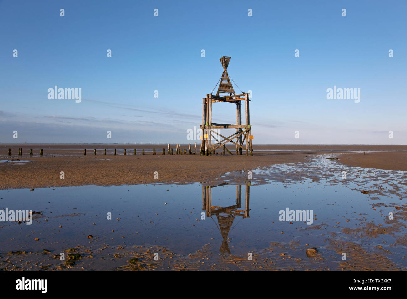 geography / travel, Germany, Lower Saxony, East beacon on the isle Wangerooge, East Frisian Islands, Additional-Rights-Clearance-Info-Not-Available Stock Photo