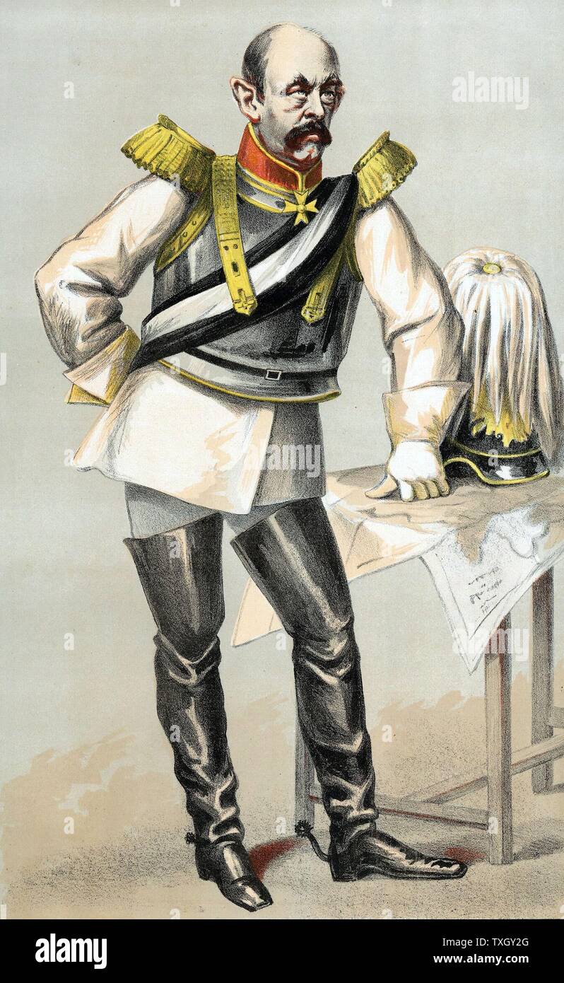 Otto Edward Leopold, Count von Bismarck (1815-98) Prusso-German statesman and architect of modern Germany Cartoon from 'Vanity Fair'at the time of the Franco-Prussian War  1870  London Stock Photo