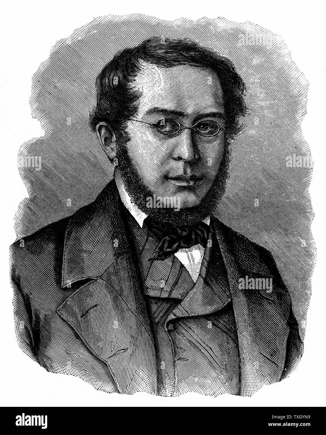 Pierre Joseph Proudhon (1809-1868) French socialist and journalist 'Property is Theft'. Engraving Stock Photo