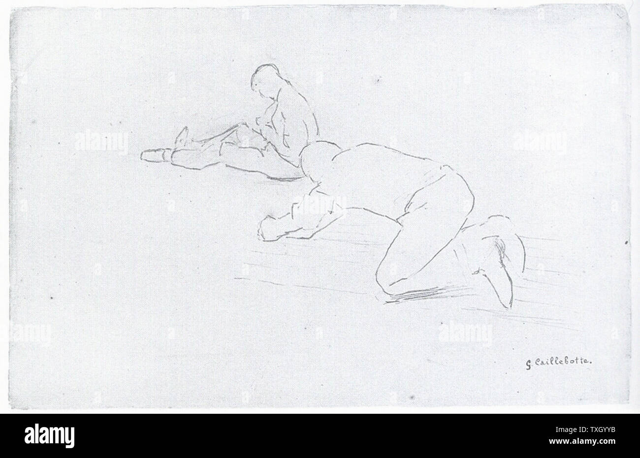 Gustave Caillebotte Floor Scrapers Study 1875 Stock Photo