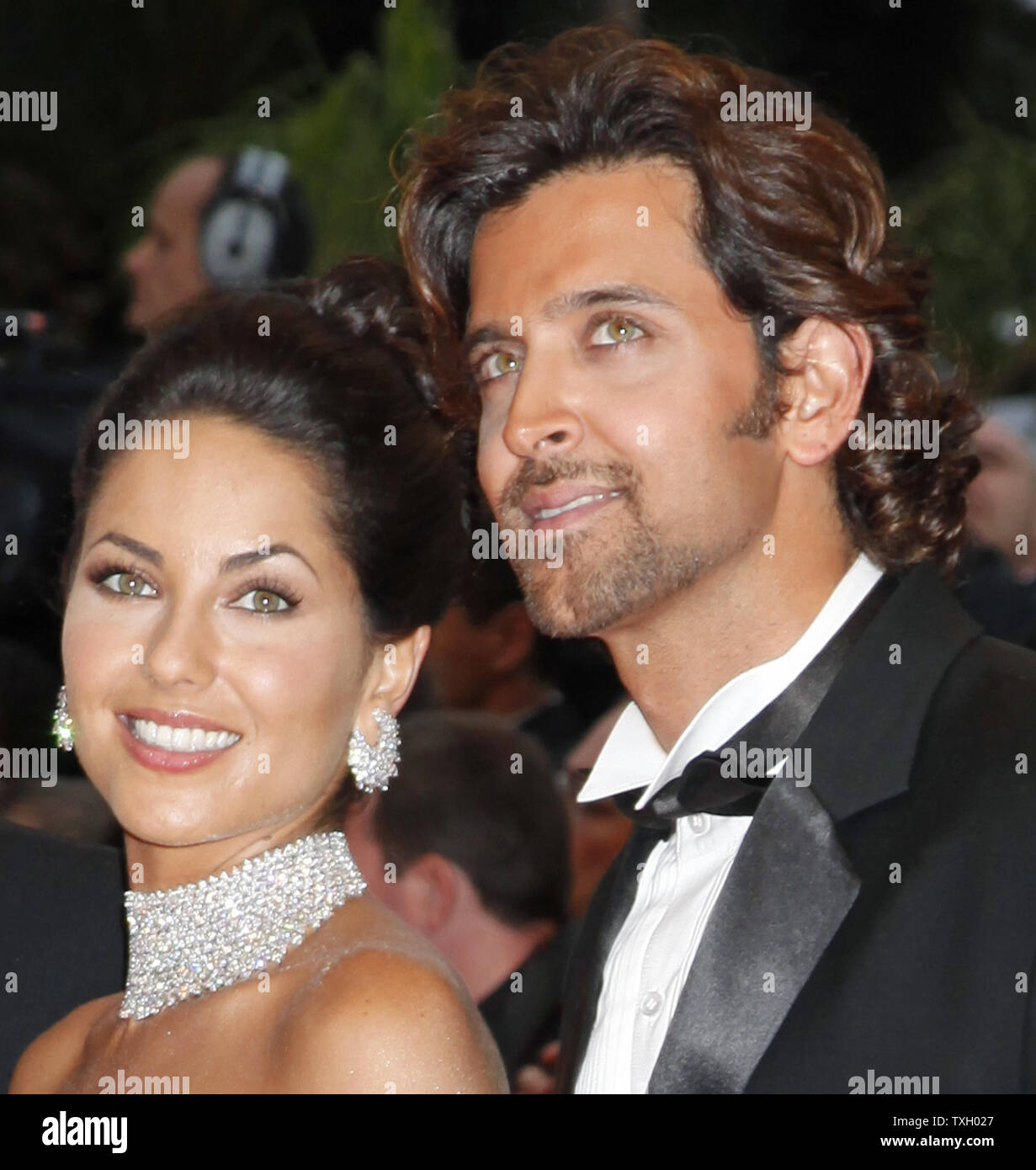 Actress Barbara Mori Ochoa and Bollywood actor Hrithik Roshan arrive on the red carpet before a screening of the film 'Bright Star' at the 62nd annual Cannes Film Festival in Cannes, France on May 15, 2009.   (UPI Photo/David Silpa) Stock Photo