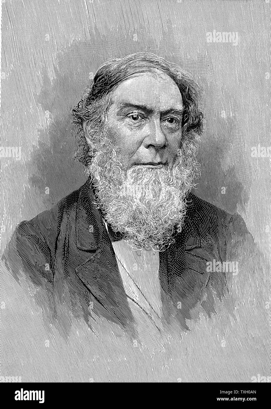 Alexander Dallas Bache (1806-67) American geophysicist; superintendent of US Coast Survey; great grandson of Benjamin Franklin. Engraving, New York, 1896 Stock Photo