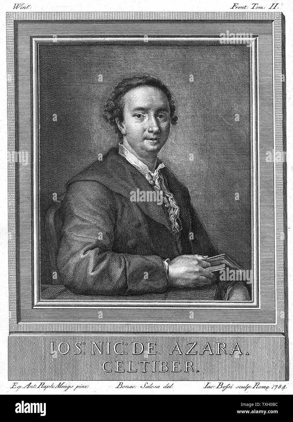 José Nicolás de Azara (1731-1804) Spanish diplomat and patron of art and literature. Late 18th century copperplate engraving Stock Photo